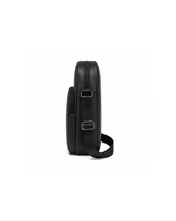 Black backpack on a white background