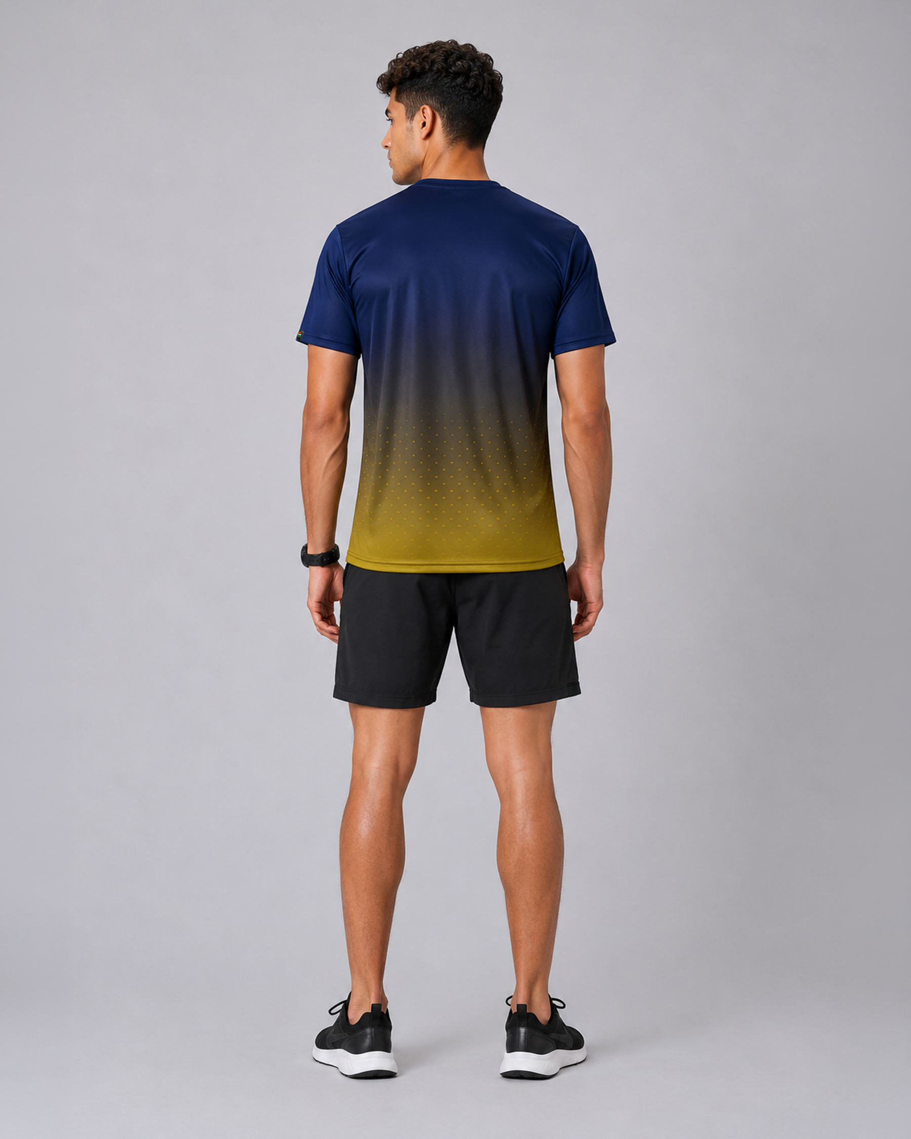 Patriotic Soldier Print Navy Yellow Dri Fit T-Shirt | High-Performance Athleisure Tee