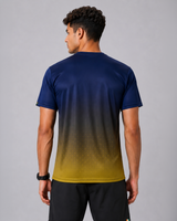 Patriotic Soldier Print Navy Yellow Dri Fit T-Shirt | High-Performance Athleisure Tee