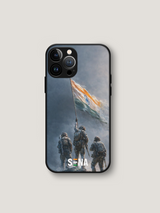 Indian Flag Soldier iPhone Case | MagSafe Compatible Patriotic Cover