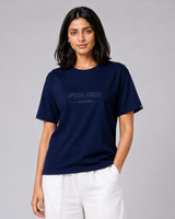 Navy Blue Special Forces T-Shirt | 220 GSM Cotton | Embroidered Relaxed Fit
