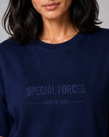 Navy Blue Special Forces T-Shirt | 220 GSM Cotton | Embroidered Relaxed Fit