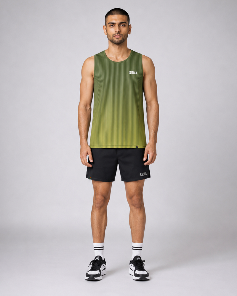 SENA GREEN STRIPE TANK