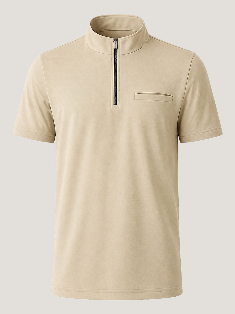 SENA Apex Beige Half-Zip Performance T-Shirt