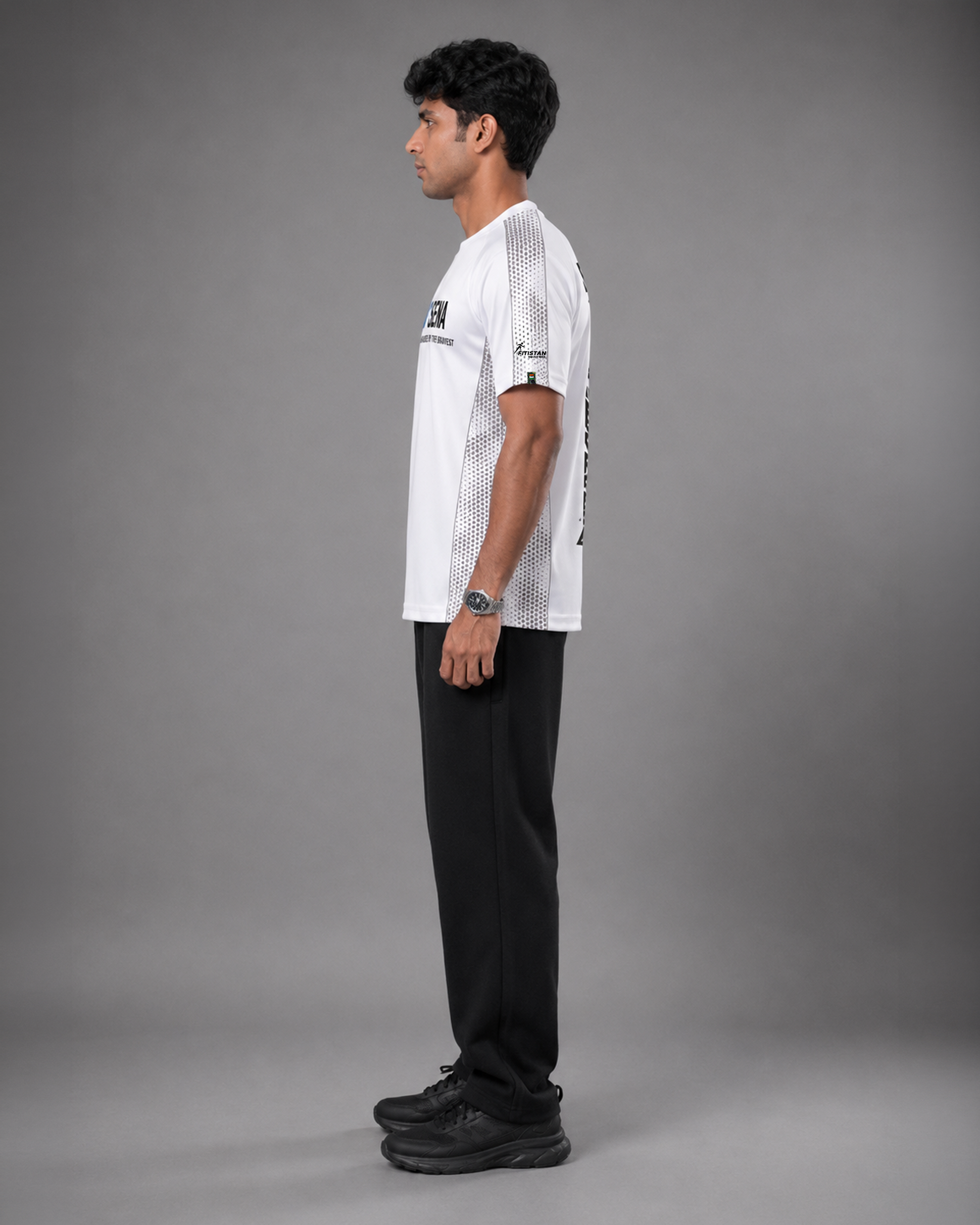 White Sena Dri-Fit Performance T-Shirt | 180 GSM | India Tricolour Edition