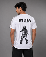 White Sena Dri-Fit Performance T-Shirt | 180 GSM | India Tricolour Edition