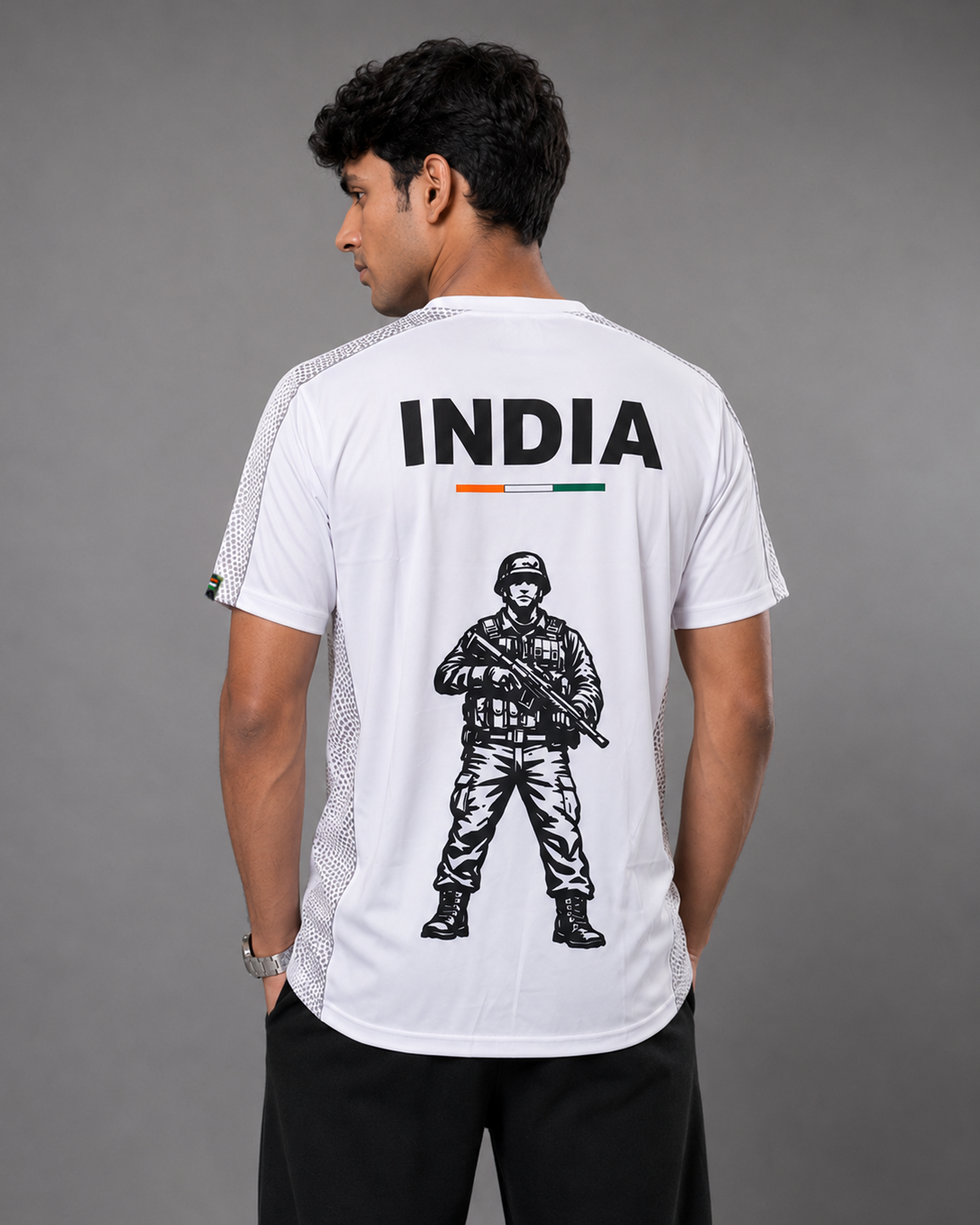 White Sena Dri-Fit Performance T-Shirt | 180 GSM | India Tricolour Edition