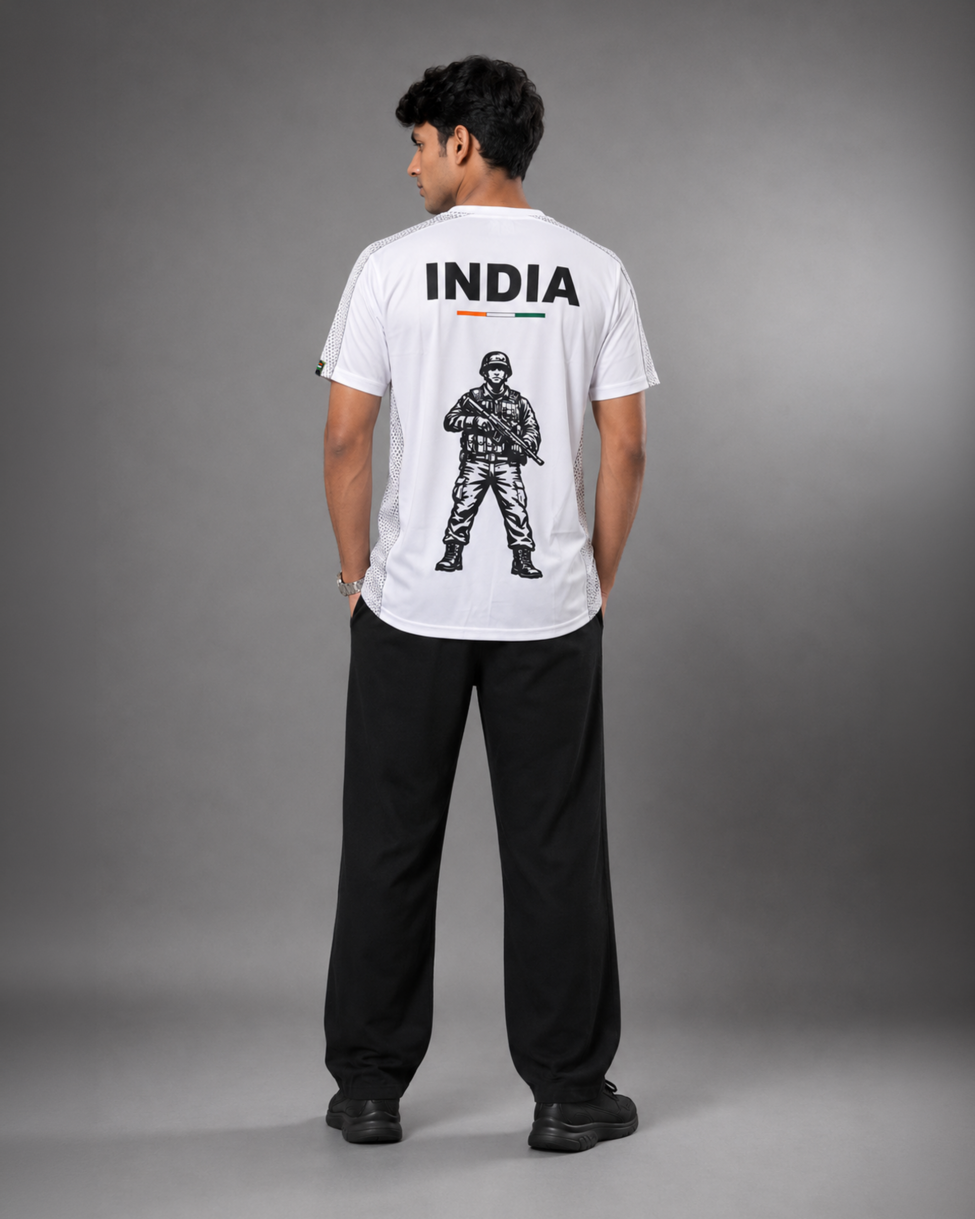 White Sena Dri-Fit Performance T-Shirt | 180 GSM | India Tricolour Edition