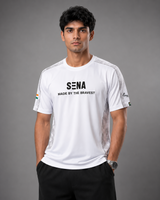 White Sena Dri-Fit Performance T-Shirt | 180 GSM | India Tricolour Edition