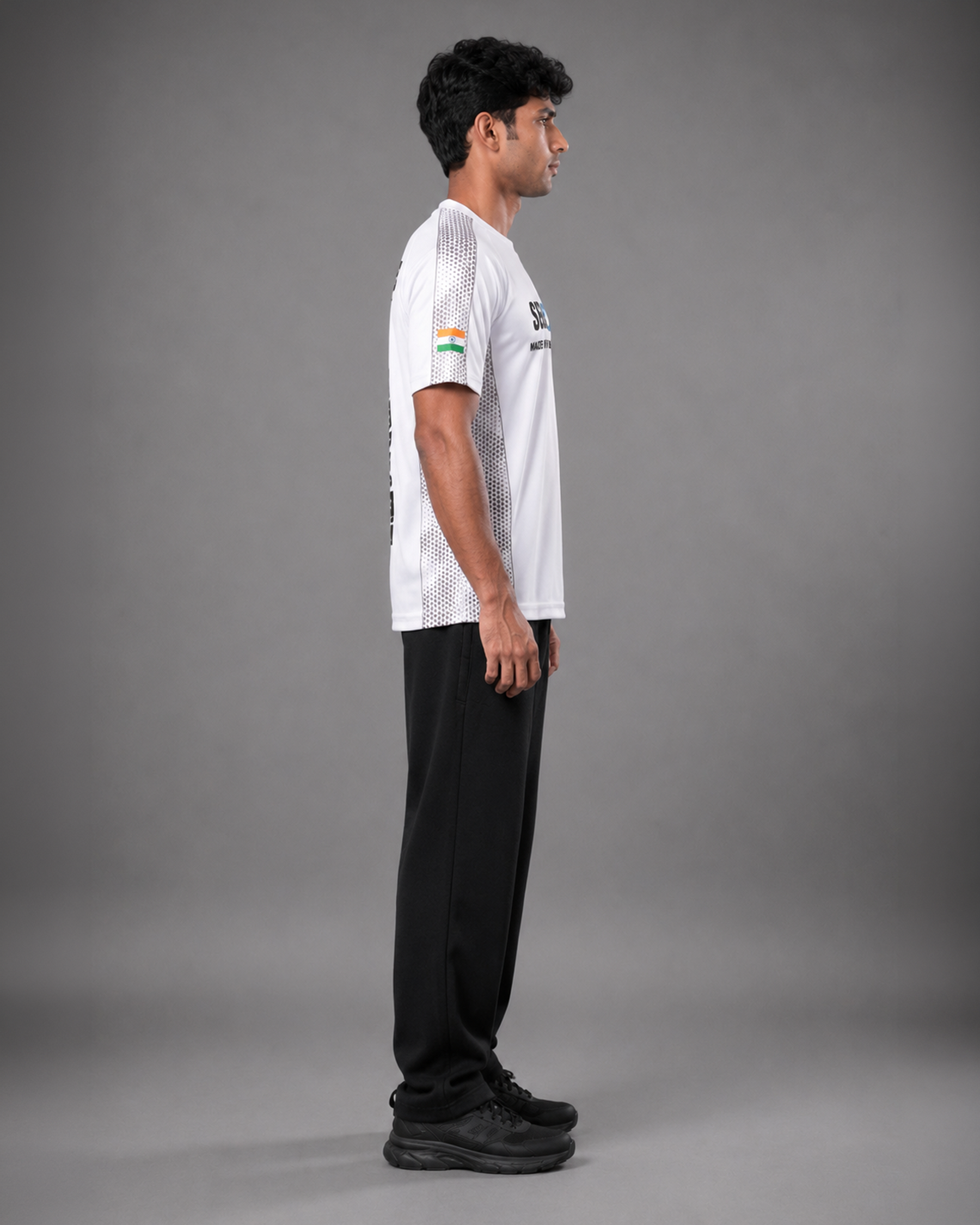 White Sena Dri-Fit Performance T-Shirt | 180 GSM | India Tricolour Edition