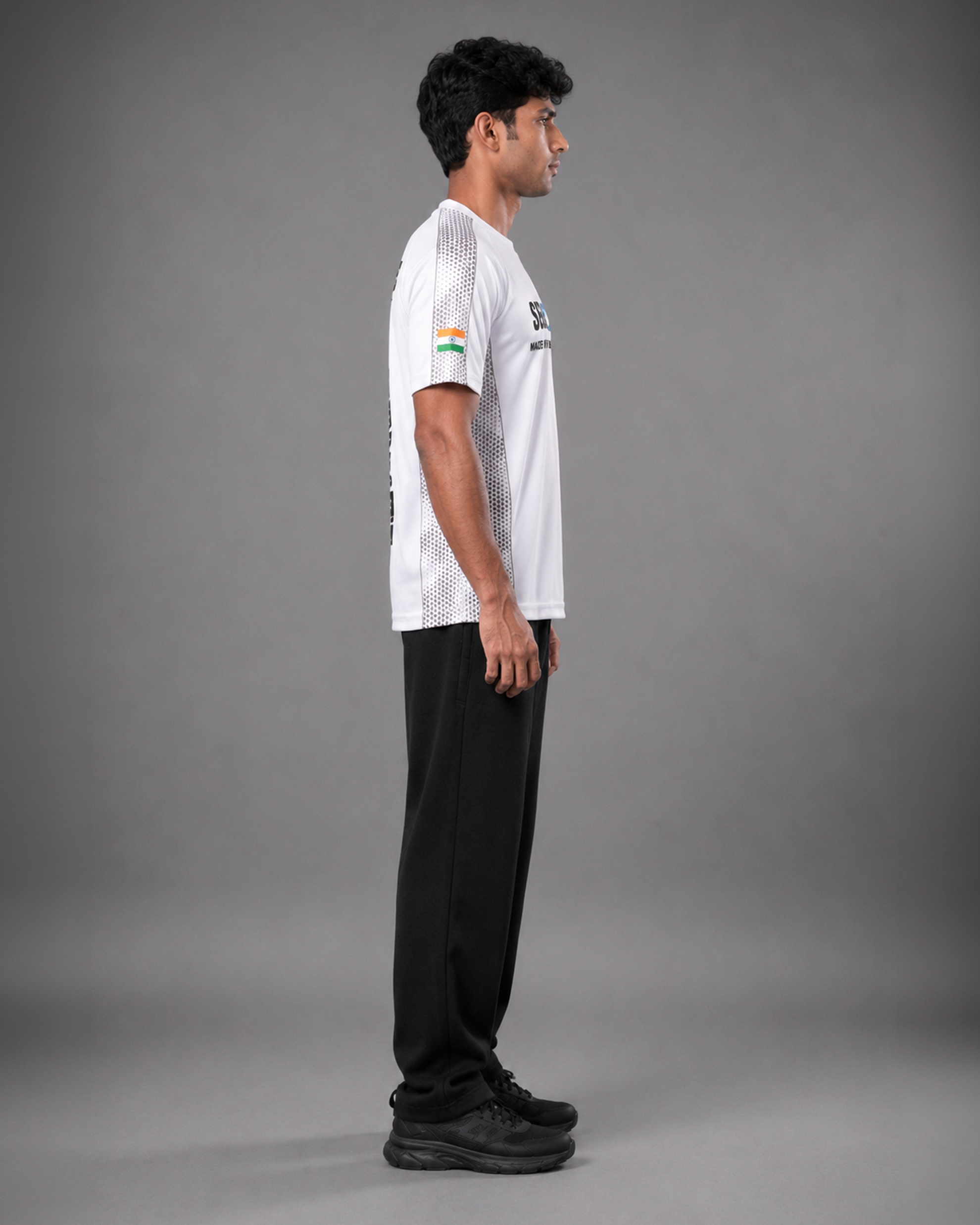 White Sena Dri-Fit Performance T-Shirt | 180 GSM | India Tricolour Edition