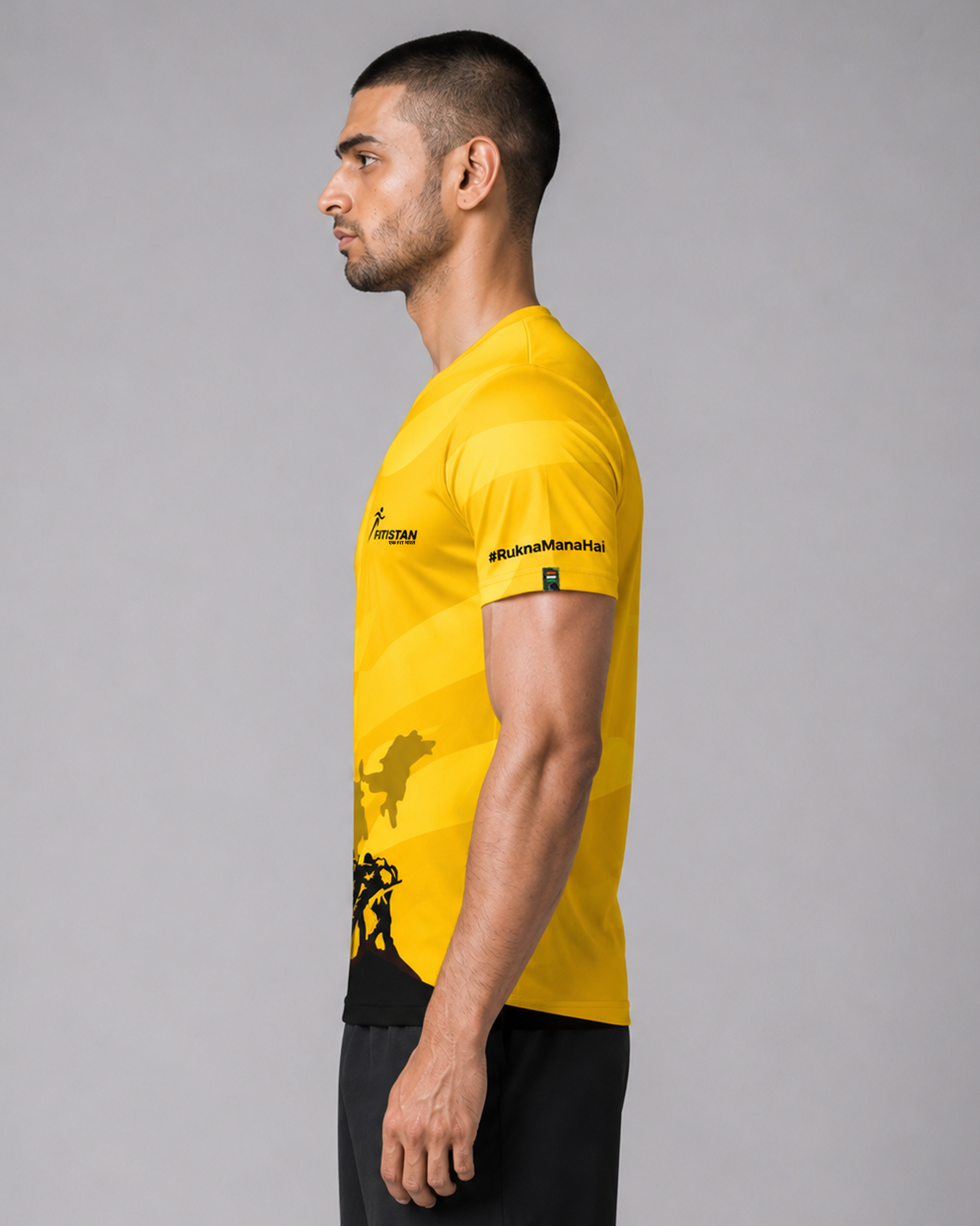 Yellow Patriotic Round Neck Unisex Dri-Fit T-Shirt | High-Performance Athleisure Tee