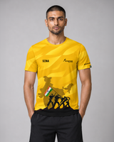 Yellow Patriotic Round Neck Unisex Dri-Fit T-Shirt | High-Performance Athleisure Tee